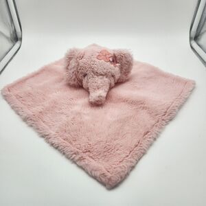 Parents Choice Pink Elephant Lovey Baby Security Blanket Satin Floral 12x12